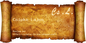 Csipke Lajos névjegykártya